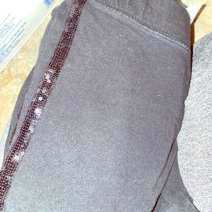 Pink Victoria Secret sequin black leggings